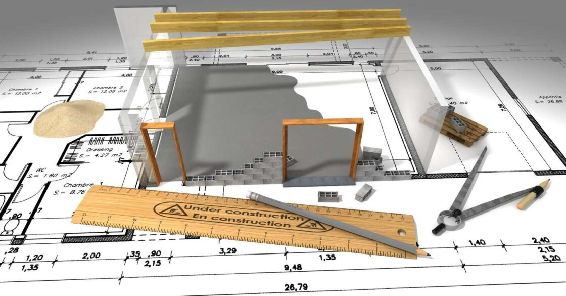 Erstellung eines Grundrisses einer Wohnung mit 3D Effekten.