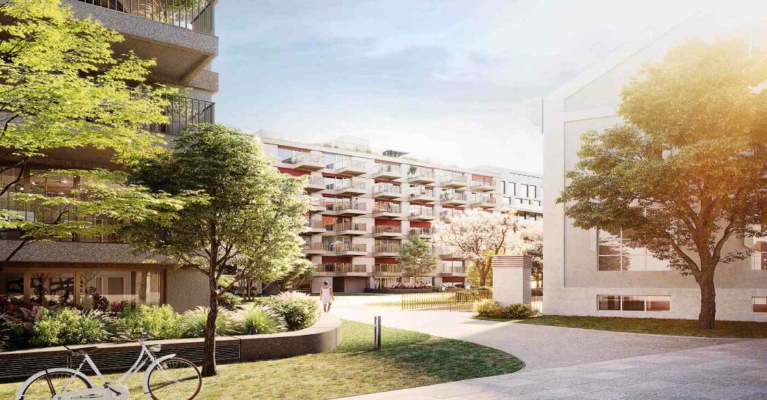 Neubauprojekt Kupa in München bietet großzügige Freiräume im Grünen.